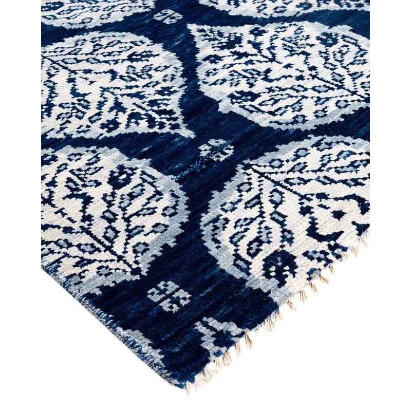 Ganga One-of-a-Kind Handmade Area Rug, Blue - 9' 1" x 11' 8"