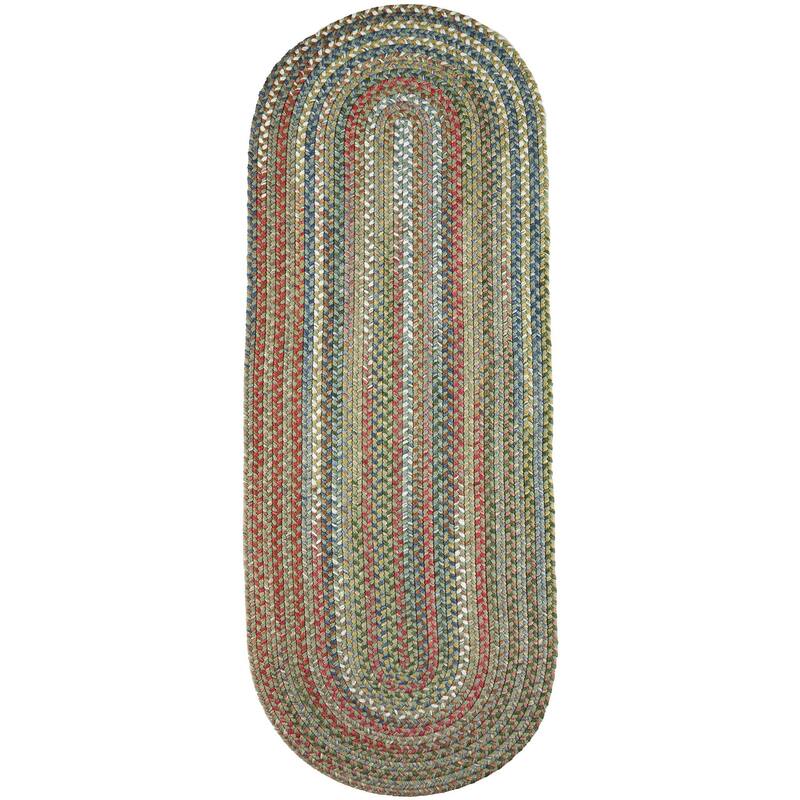 Rhody Rug Charisma Indoor/ Outdoor Braided Area Rug - 2' x 6' Runner - Peridot