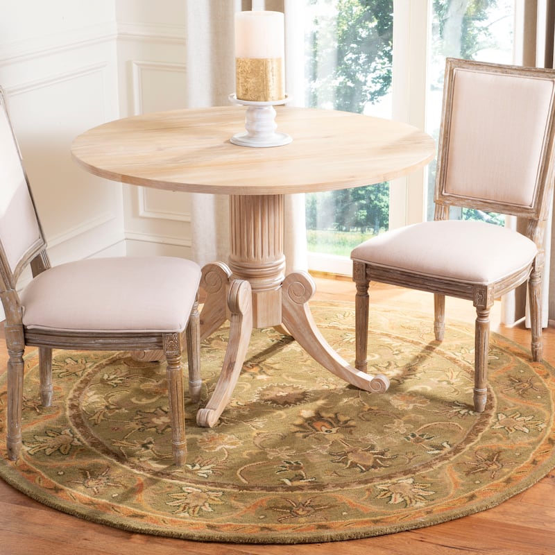 SAFAVIEH Handmade Antiquity Manerva Traditional Oriental Wool Rug - 8' Round - Olive/Gold