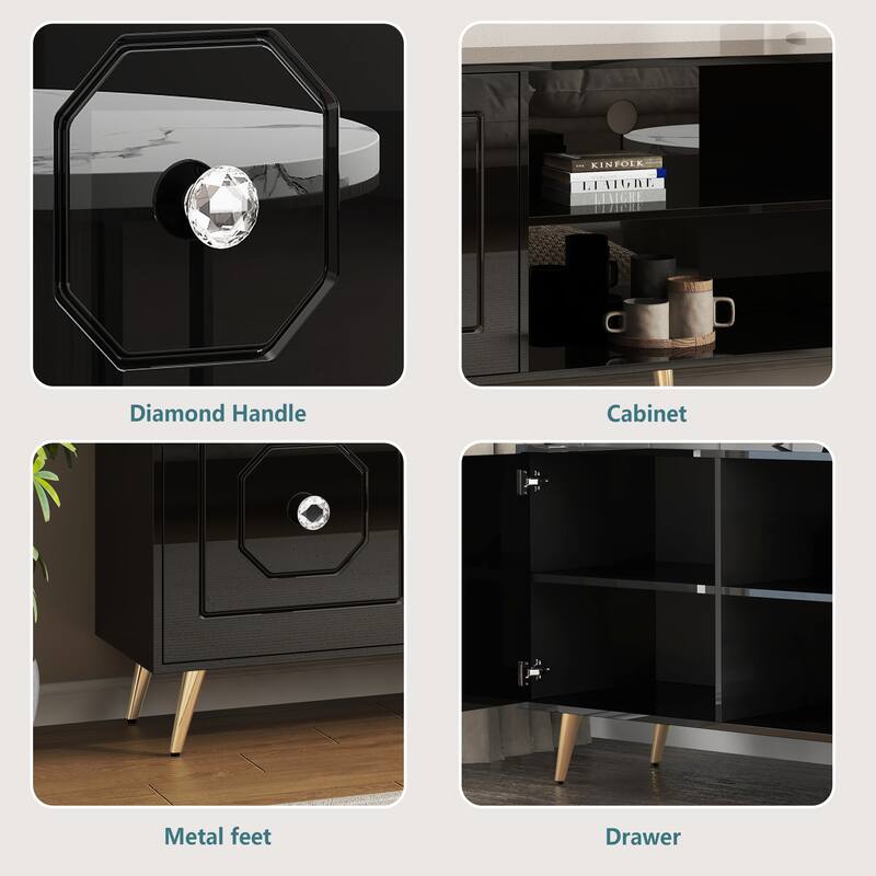 Modern Console TV Stand with Storage - 67"×25.6"