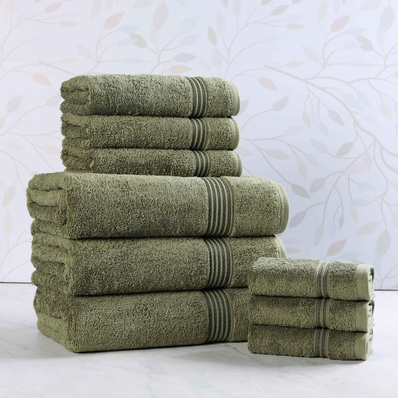 Superior Heritage Egyptian Cotton Absorbent 9-Piece Towel Set