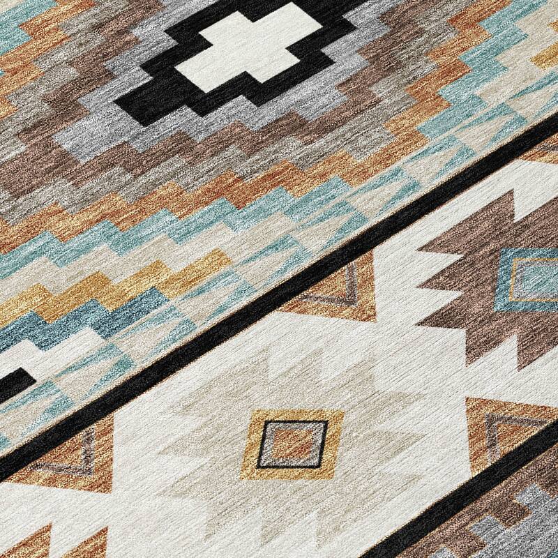 Machine Washable Indoor/ Outdoor Modern Ottawa Chantille Rug