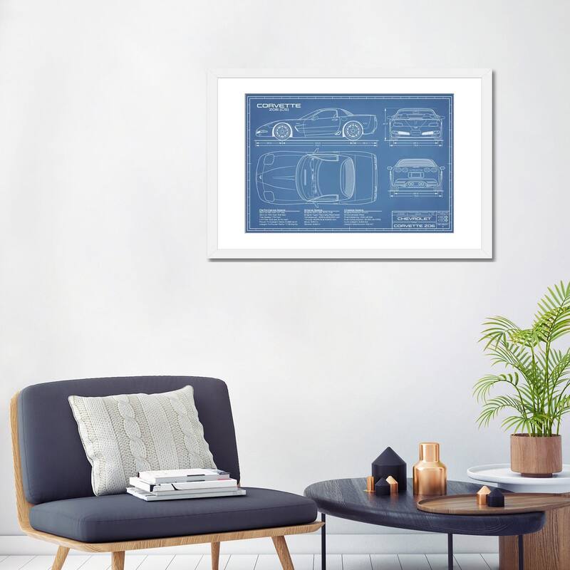 iCanvas "Corvette (C5) Z06 Blueprint" by Action Blueprints