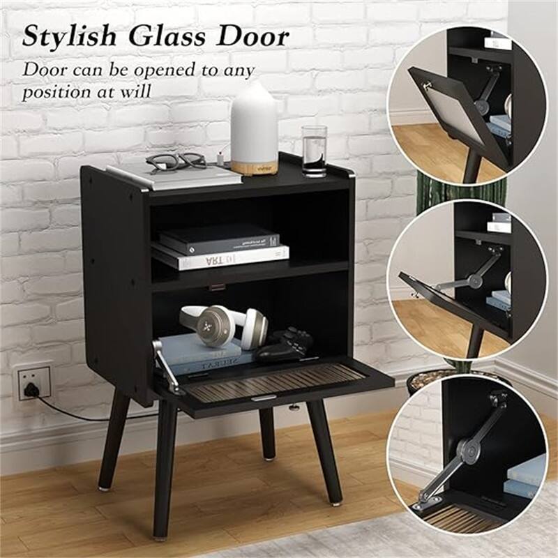Bedside Tables with Glass Door