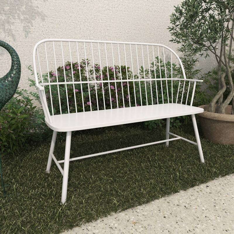 Iron Traditional Outdoor Bench 38 x 48 x 19