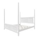 preview thumbnail 3 of 10, Elegant King Size Four-Poster Solid Wood Bed with Horizontal Slat Detail, Sturdy Pine Construction