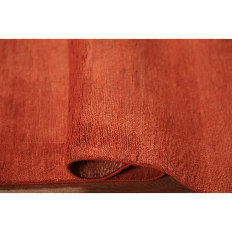 Orange Gabbeh Modern Rug Handmade Bedroom Wool Carpet - 4'0" x 6'0"
