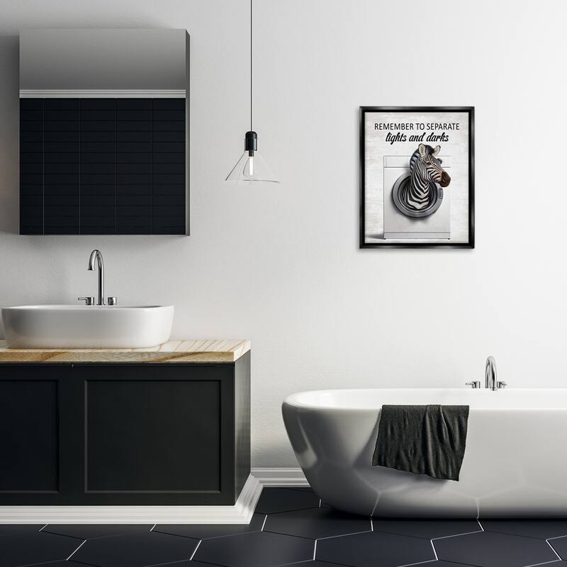Stupell Separate Lights & Darks Laundry Framed Floater Canvas Wall Art Design By Lettered and Lined