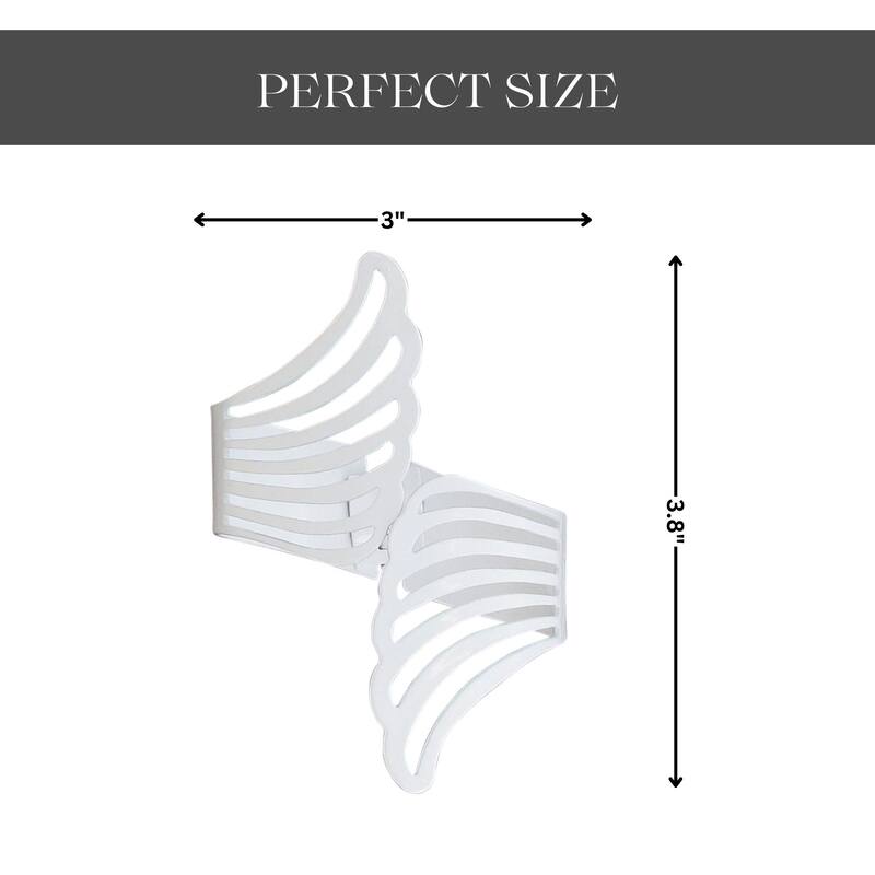 Set of 2 Cuff Metal Wings Tieback Angel - 3.8"L x 3"W x 2.5"D