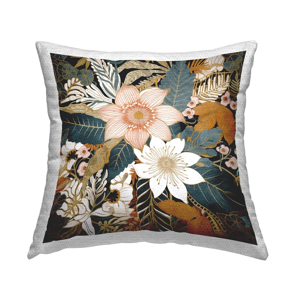 Stupell Boho Flower Pattern Printed Outdoor Throw Pillow Design by Sasha