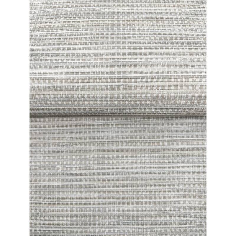 Winn Light Grey Faux Grasscloth Wallpaper