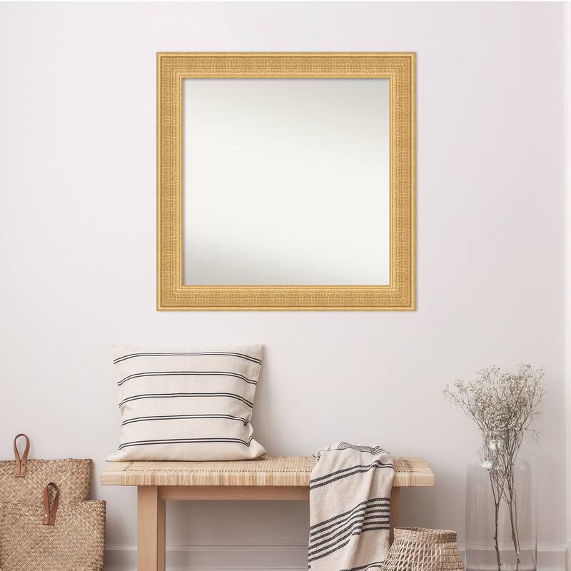 Trellis Non-Beveled Wood Framed Wall Mirror - Trellis Gold