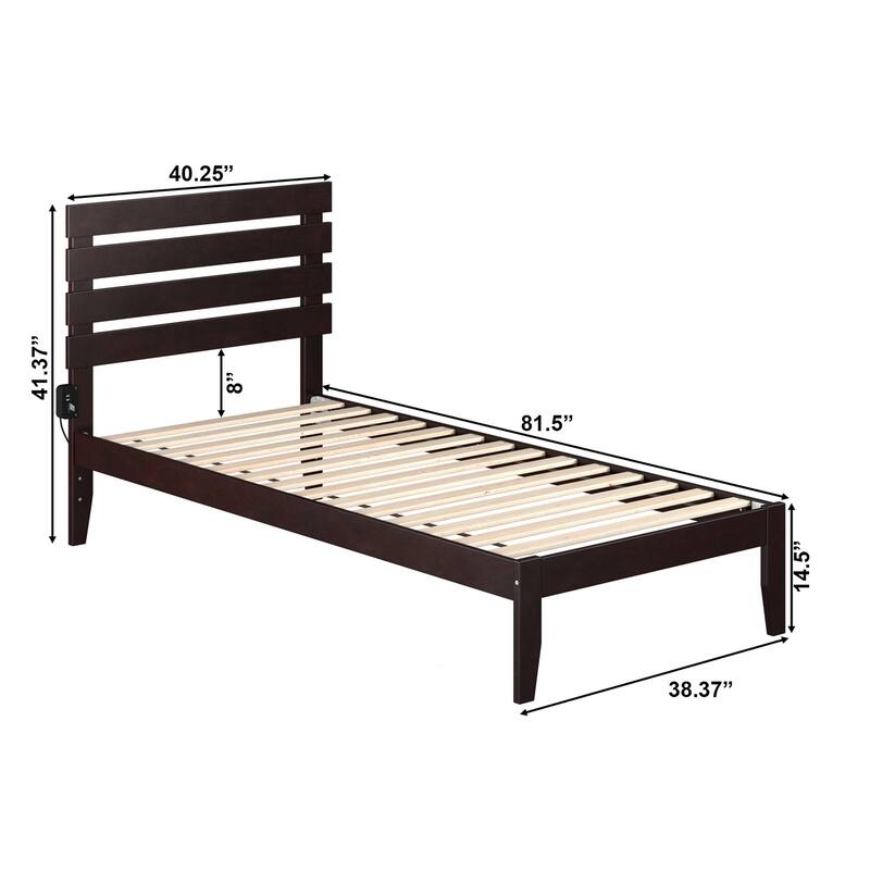 Oxford Twin XL Platform Bed in Espresso