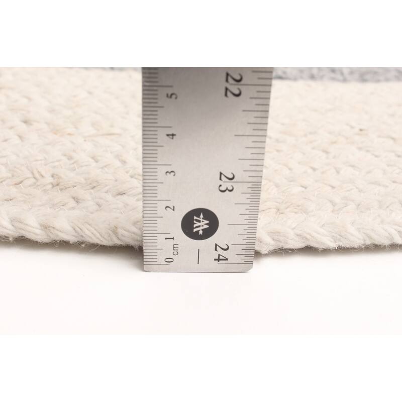 ECARPETGALLERY Braid weave Sienna Grey Wool Rug - 3'10 x 3'10