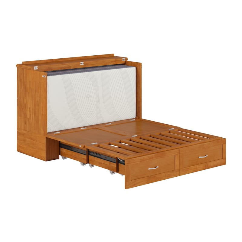 Hamilton Murphy Bed Chest with Mattress and Storage Drawer