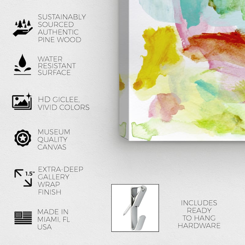 Wynwood Studio Canvas Abstract Splash at the Fields Yellow and Light Blue Modern & Contemporary Wall Art Canvas Print