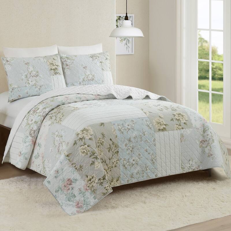 Claire Patchwork Floral Quilt Set - King