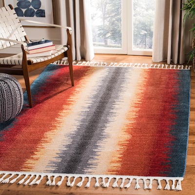 SAFAVIEH Farmhouse Nili Boho Stripe Rug with Tassels