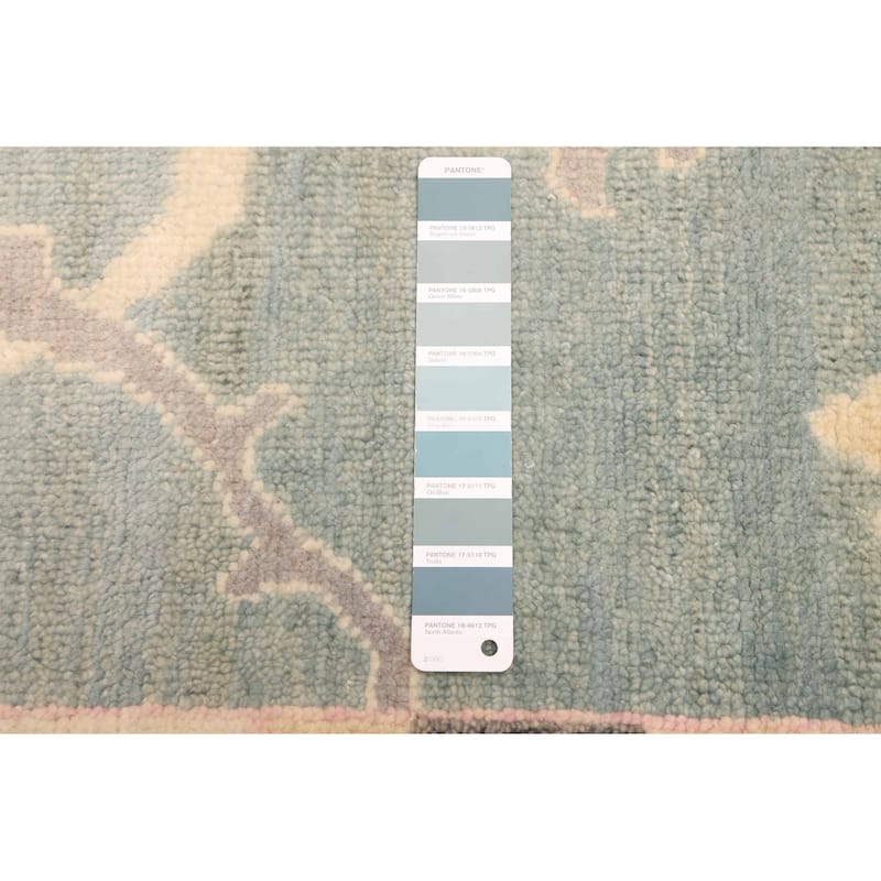 ECARPETGALLERY Hand-knotted Modern Oushak Teal Wool Rug - 9'8 x 14'1