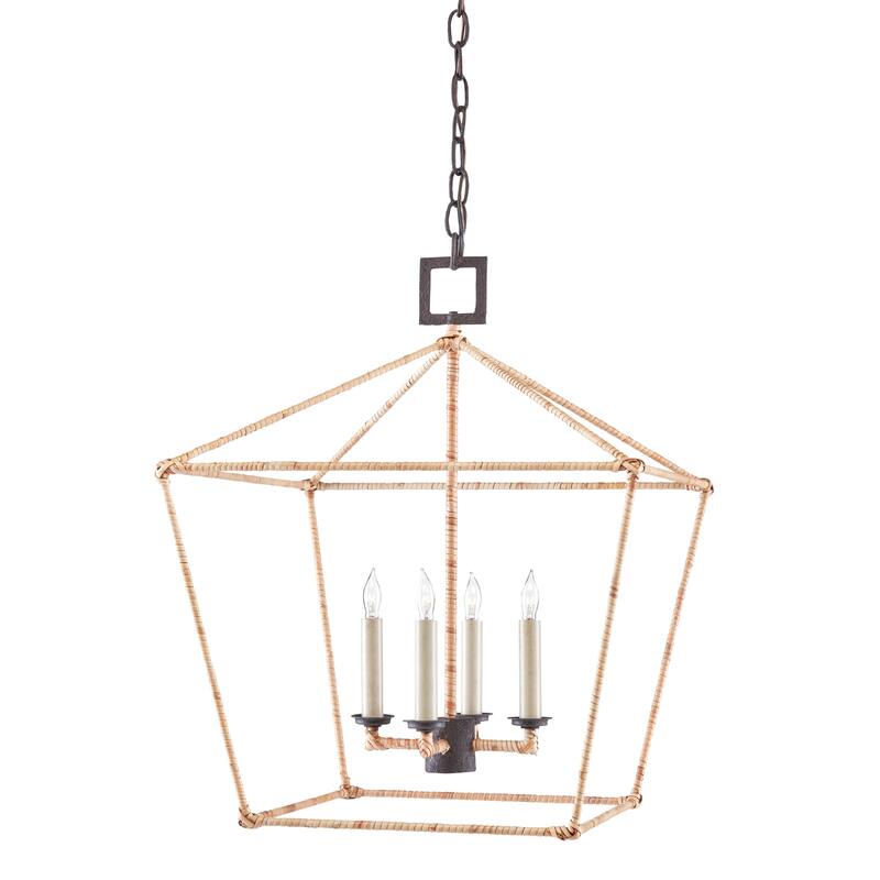 Currey & Company Denison Medium Natural Lantern - 22.5"h x 18"w x 18"d