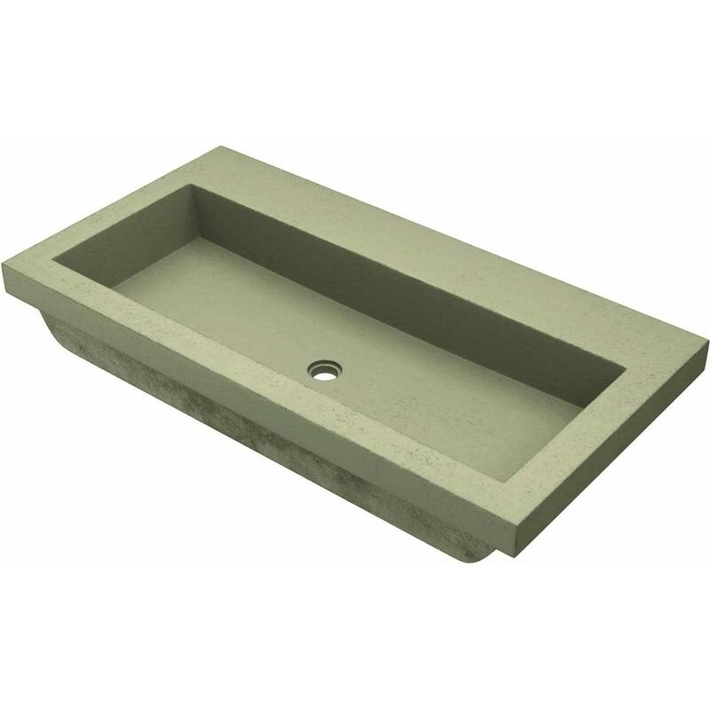 Native Trails Trough 36" Rectangular NativeStone Drop In Bathroom Sink - Sage