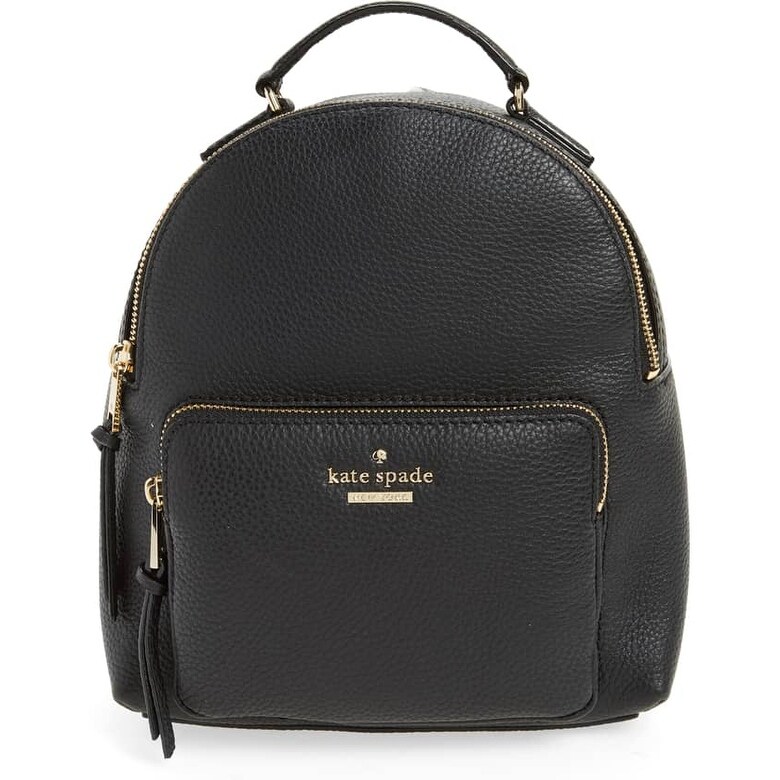 kate spade black backpack leather