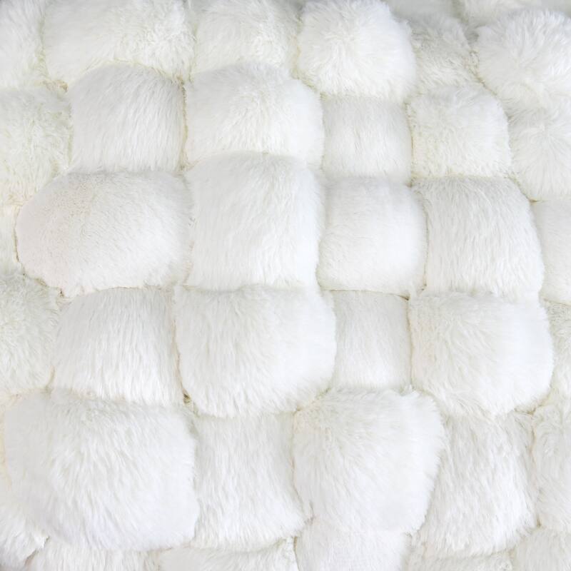 Soft Fauxfur Pouf Stool Ottoman Fuzzy Entryway Bench Seat 27"x20"x19"