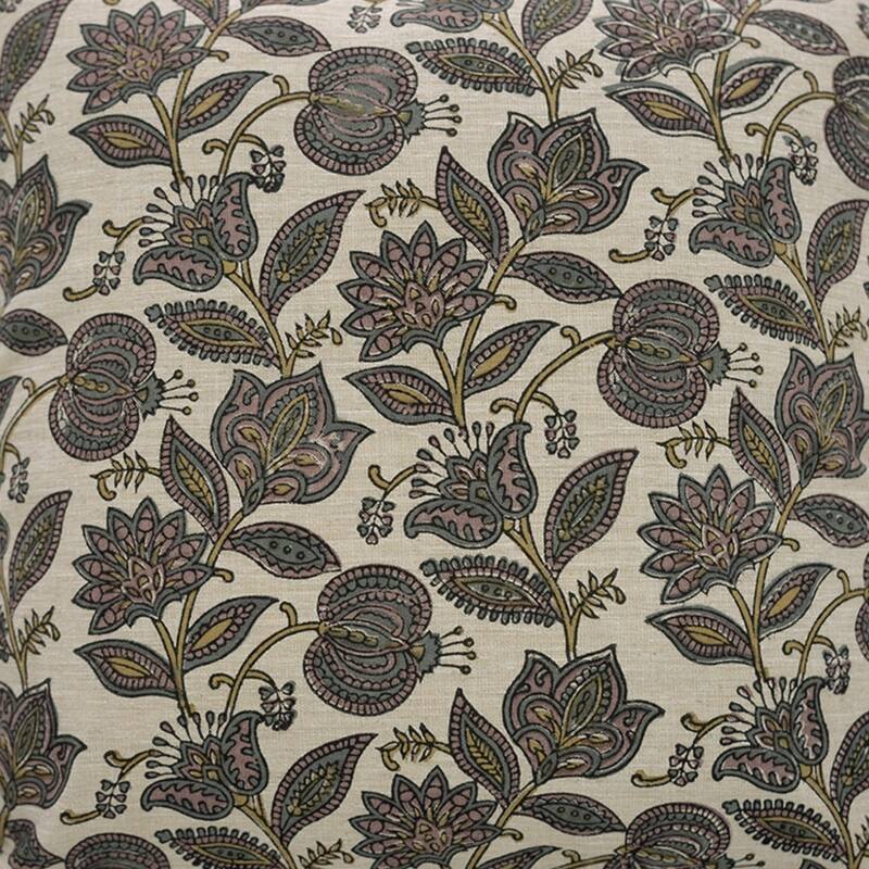 Fabdivine Floral Throw Fall Summer Décor Pink Pillow Cover Handmade Linen, for Farmhouse Guest Room or Couch, Custard Apple