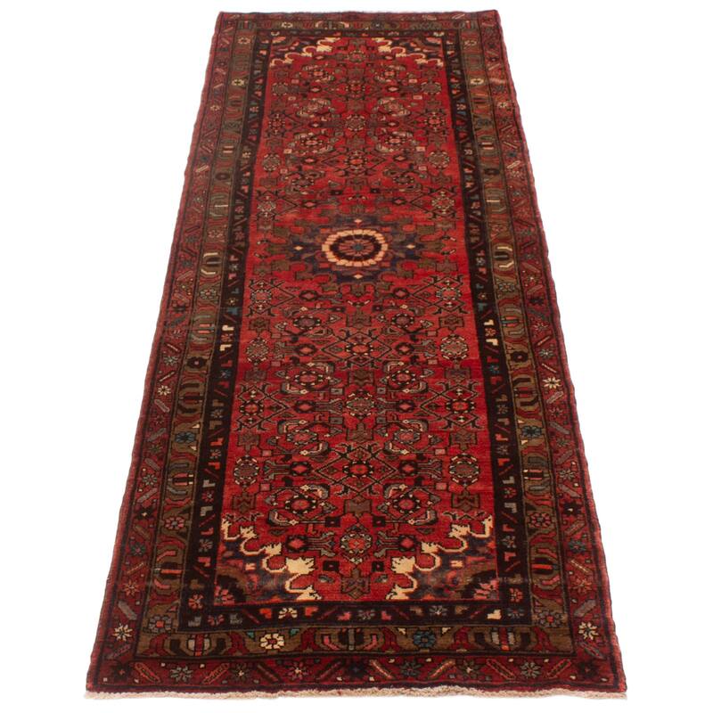 ECARPETGALLERY Hand-knotted Andelz Red Wool Rug - 3'3 x 9'8
