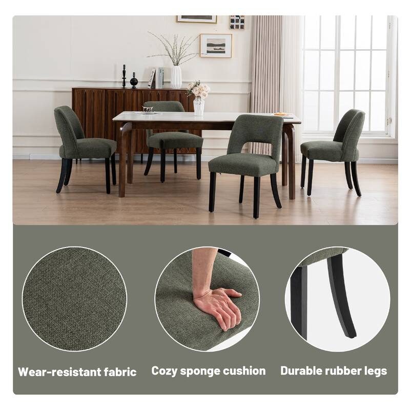 Set of 2/4/6 Modern Fabric Upholstered Dining Room Chair Kitchen Chairs with Wood legs