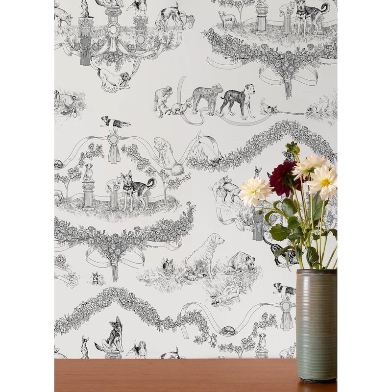 Rachel Antonoff Black Worst in Show Peel Stick Wallpaper