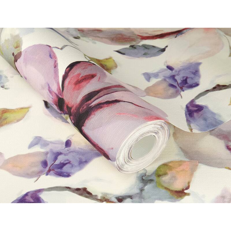 A-Street Prints Liliana Plum Floral Wallpaper