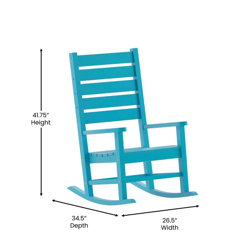 3pc Commercial Indoor/Outdoor Set with 2 Rocking Chairs and End Table