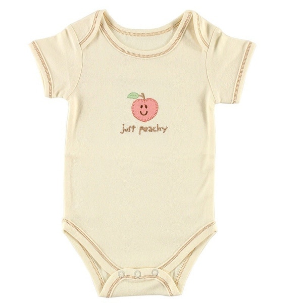 slide 1 of 1, Touched by Nature Baby Unisex Organic Cotton Bodysuits, Peach 0-3 Months - Peach