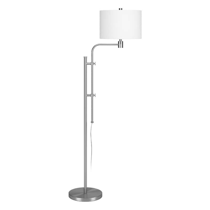 71-Inch Adjustable Floor Lamp with White Frosted Glass Shade for Home - 15” x 24” x 71”
