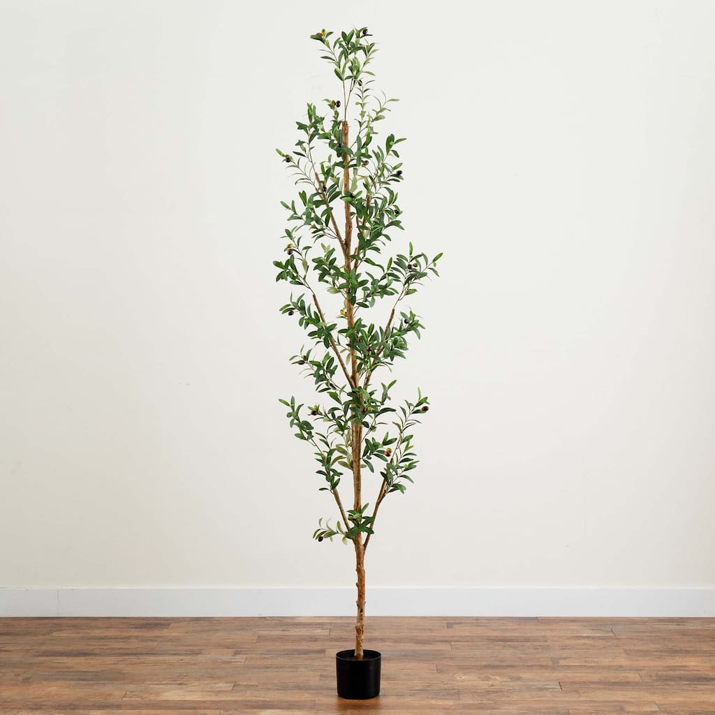 Potted Olive Artificial Tree - 8' - Green