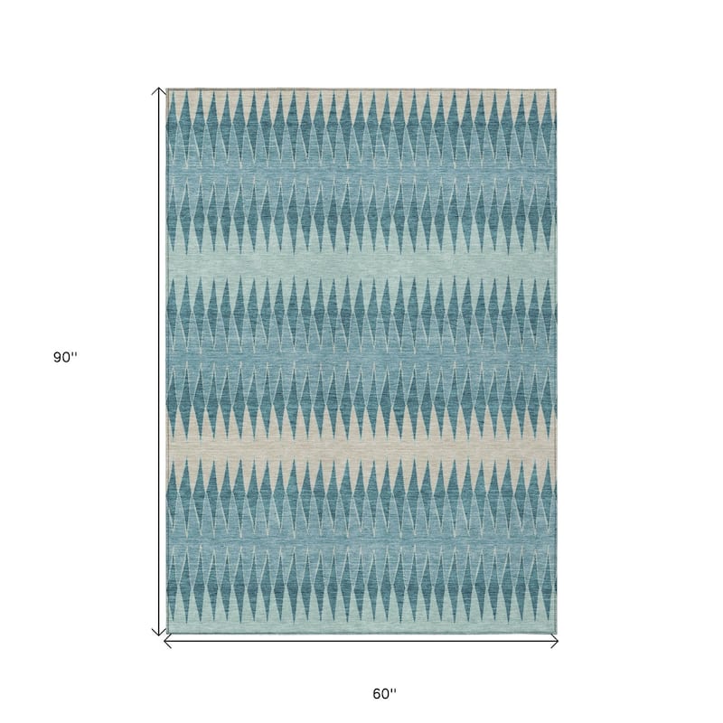 HomeRoots Striped Transitional Rectangle Outdoor Rug