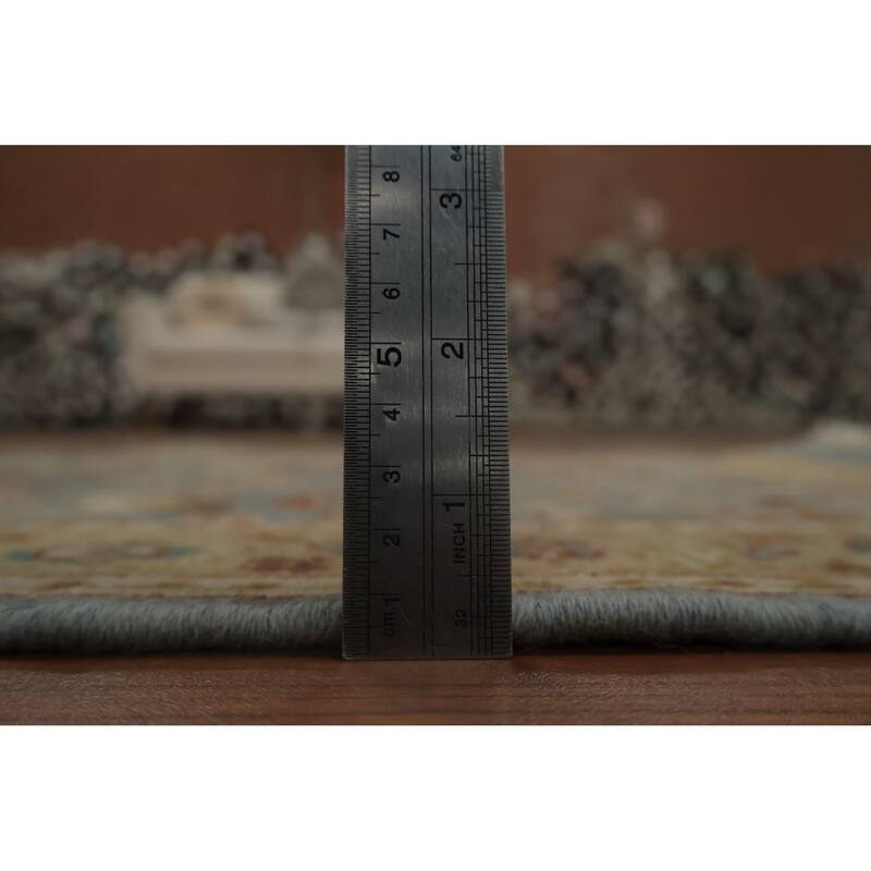 Hand Knotted Oriental 100% Wool Carpet Traditional Floral Navy Blue & Blues Ziegler Area Rug - 3' 11'' X 2' 0''