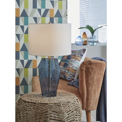 Signature Design by Ashley Tallow Blue Table Lamp - 14" W x 14" D x 23.75" H