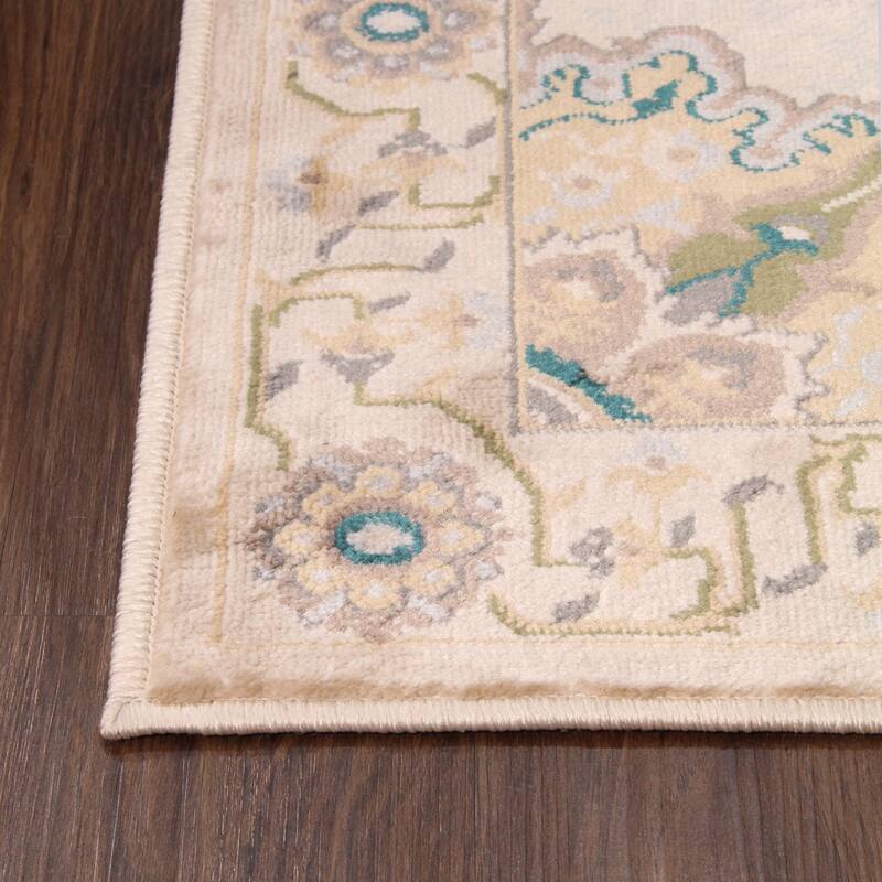 Traditional Medallion Border Indoor Area Rug or Runner by Superior
