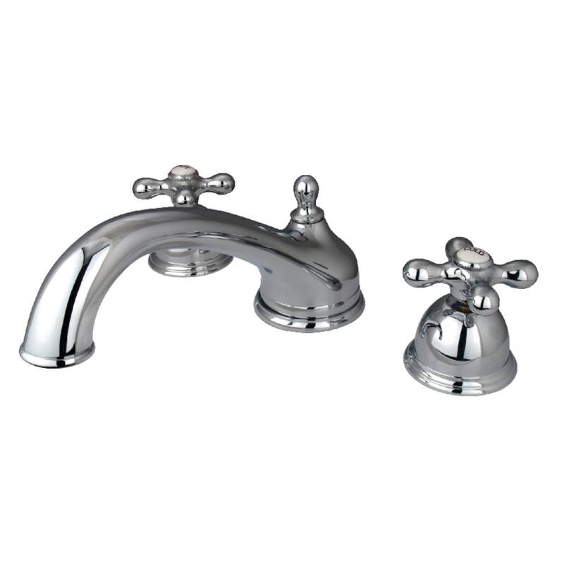 Kingston Brass Vintage Widespread Deck Mounted Roman Tub Filler with - Polished Chrome