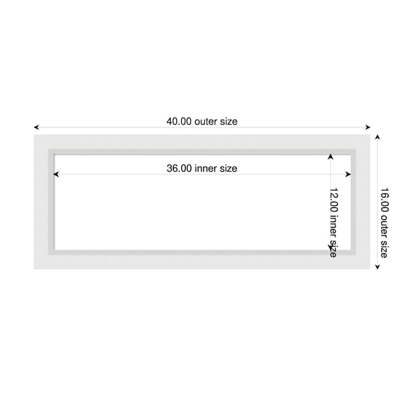 Amanti Art Blanco White Framed Dry Erase Magnetic Board - 40 x 16 in