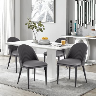 Fully Assembled Microfiber Leather Upholstered Dining Chairs, Set of 2 - 22.44"D x 18.5"W x 32.28"H