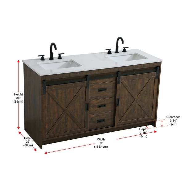 dimension image slide 2 of 4, Everett Double Bathroom Vanity