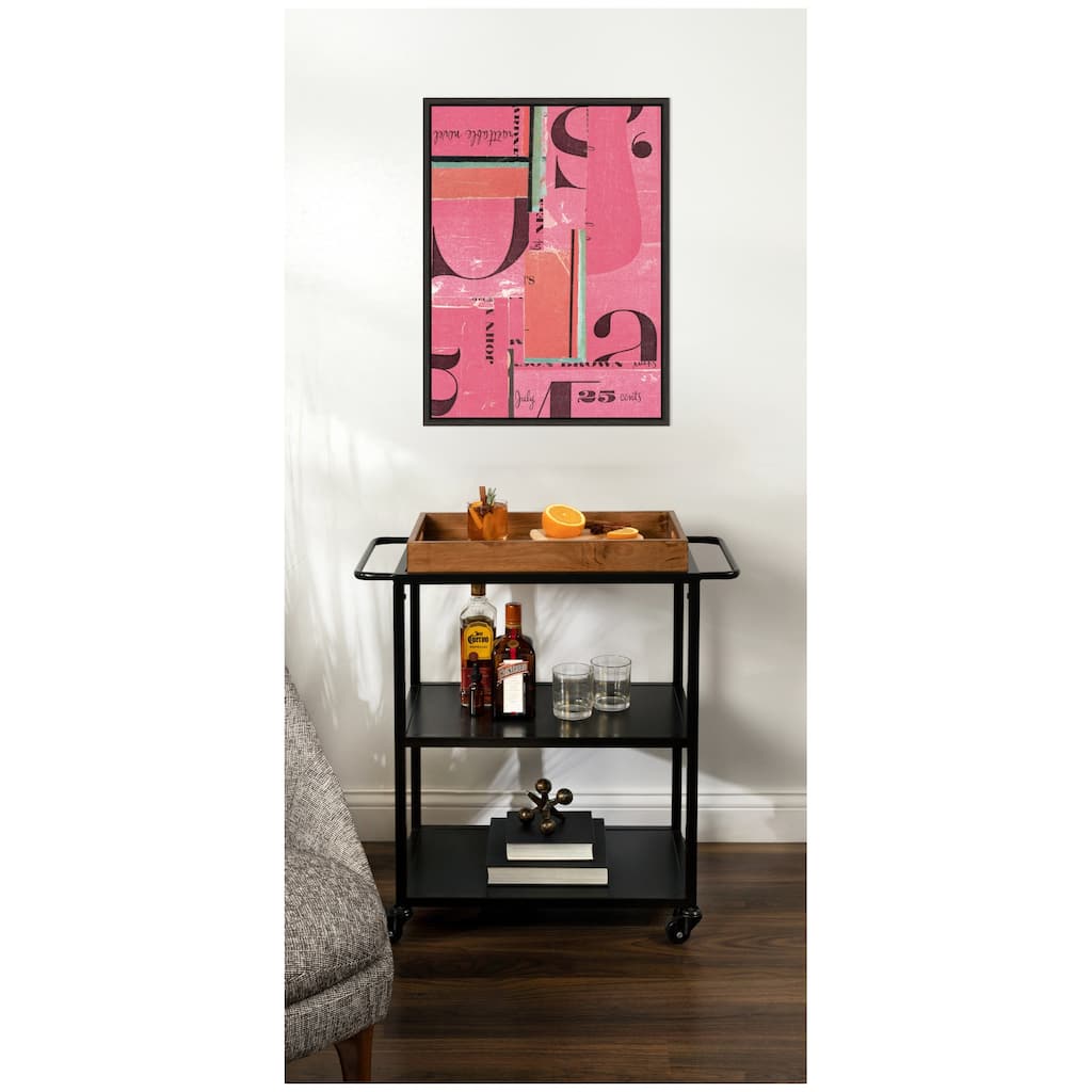 Kate and Laurel Typography Pink FC by Felicia Dadak Framed Canvas Wall Art Print