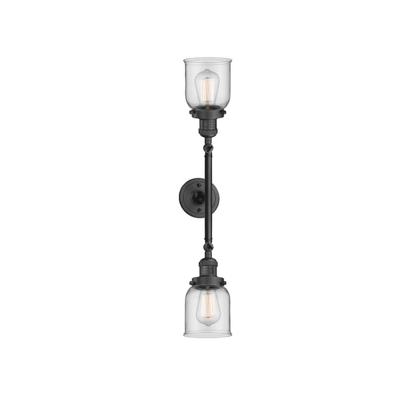 Innovations Lighting Small Bell 2 Light 23" Wide Bathroom Vanity Light - Oil Rubbed Bronze / Clear