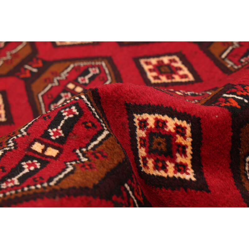 ECARPETGALLERY Hand-knotted Baluch Red Wool Rug - 3'1 x 5'7