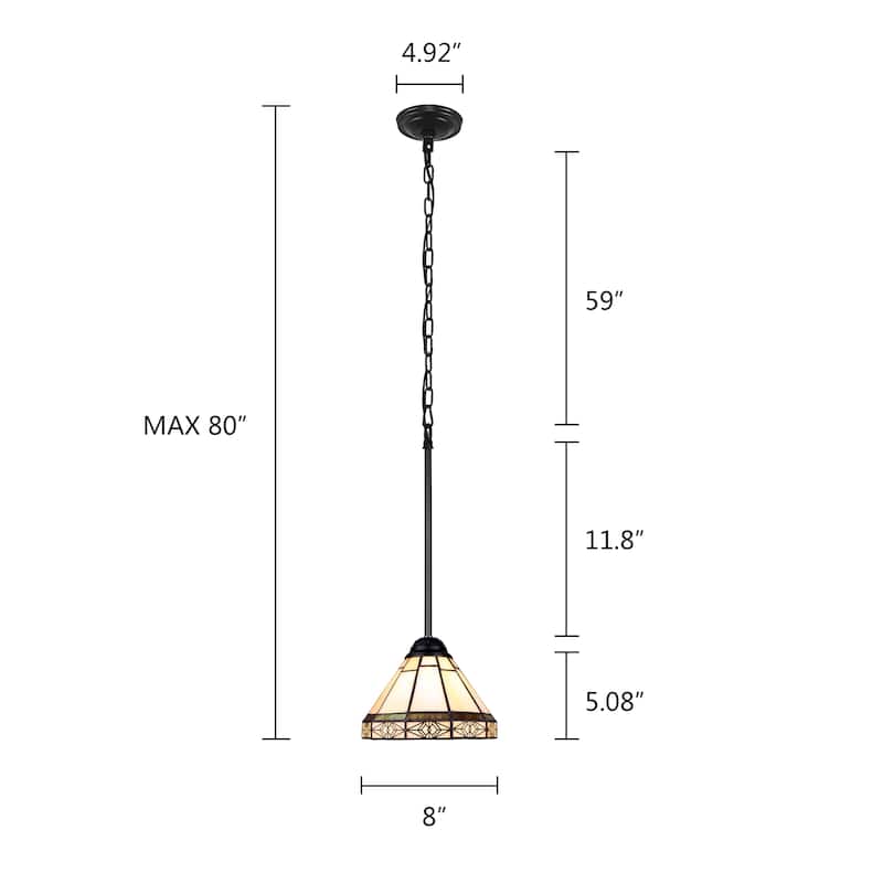 Tiffany style Mission design 1 light Pendant - 5.1 inches high