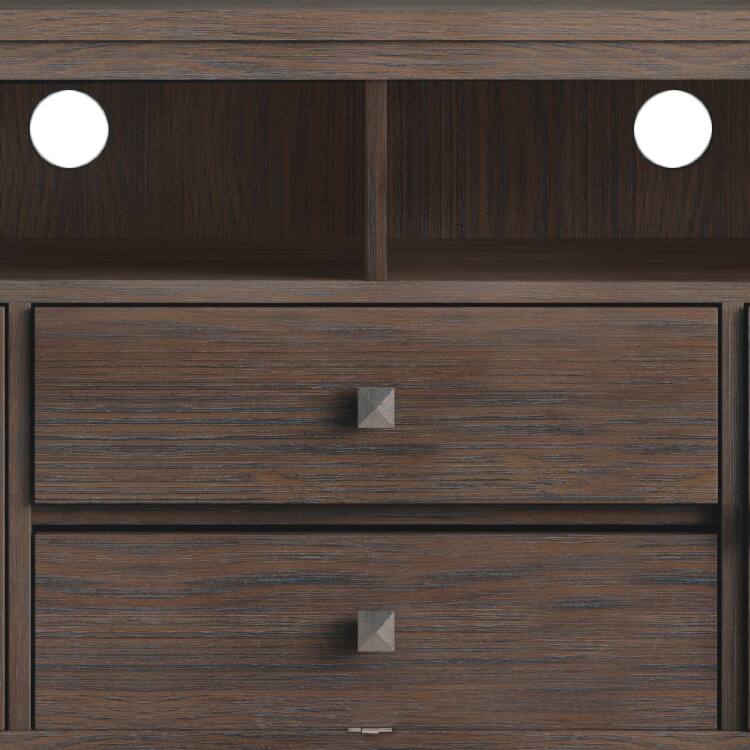 WYNDENHALL Essex SOLID WOOD 72 inch Wide Contemporary TV Media Stand For TVs up to 80 inches