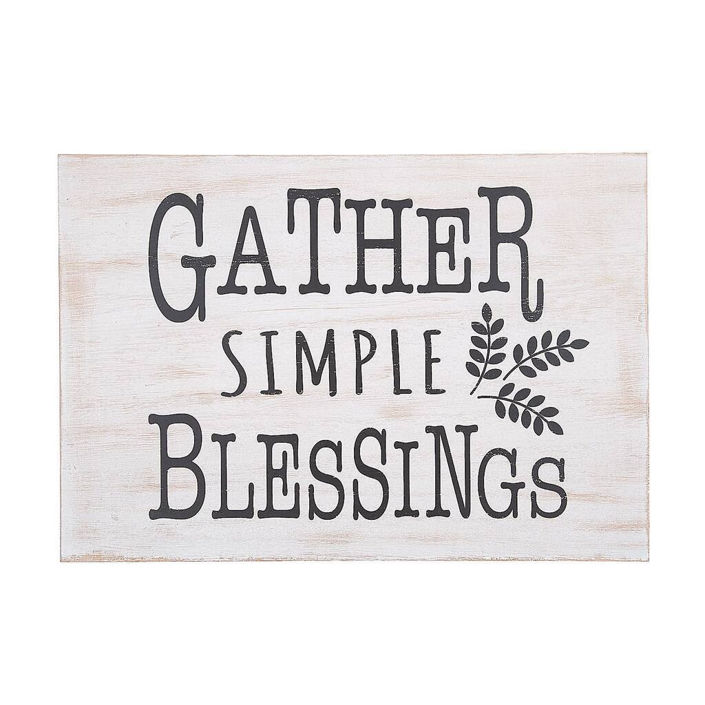 Positively Simple Gather Simple Blessings Sign, All Seasons, Home Decor, Wall Decor, 1 Piece